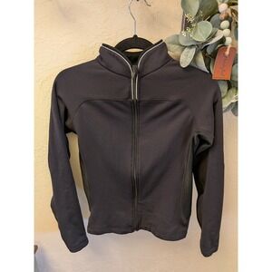 Avalanche Wear Small Black Full Zip Technical Fleece Jacket Mock Neck Logo